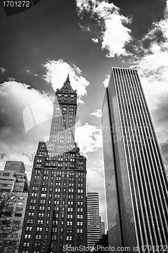 Image of Upward view of New York City Skyscrapers
