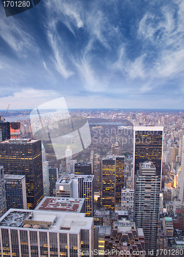 Image of Clouds over Central Park in New York City