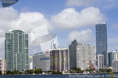 Image of Cloudy Sky over Miami Skyscrapers, Florida