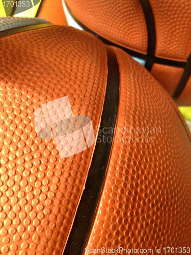 Image of Row of Basketballs