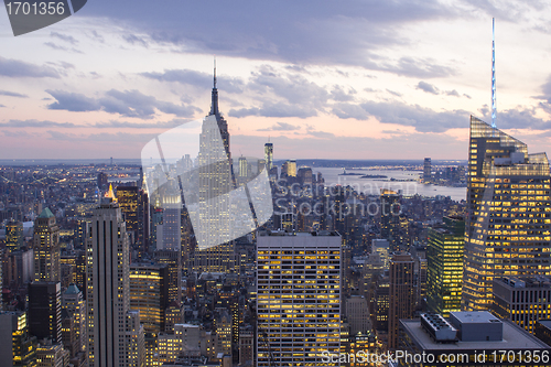 Image of Tall Skyscrapers with Sky on Background
