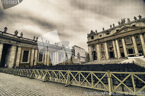 Image of Detail of Piazza San Pietro Architecture in Rome