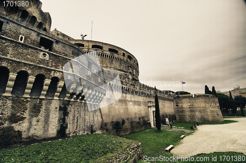 Image of Castel Santangelo in Winter, Rome