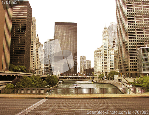 Image of Buildings and River of Chicago, U.S.A.