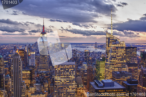 Image of Aerial view of New York City Skyline