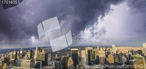 Image of Clouds above New York City Buildings