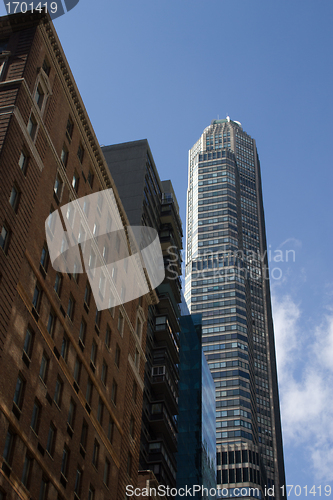 Image of Upward view of New York City Skyscrapers