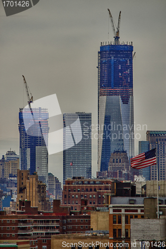 Image of Aerial view of New York City Skyline