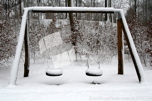 Image of playground in winter