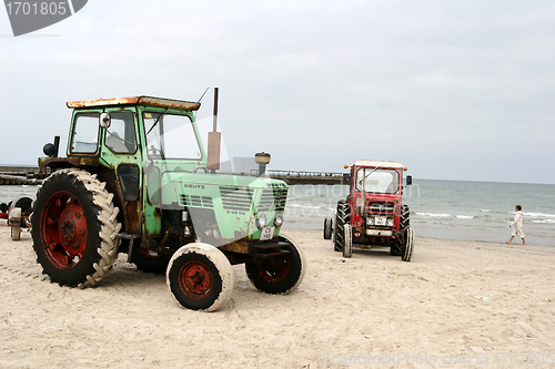 Image of Tractor on a beach