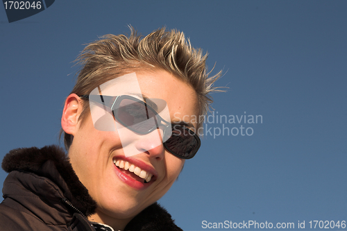 Image of happy woman outdoor 