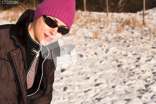 Image of happy woman outdoor