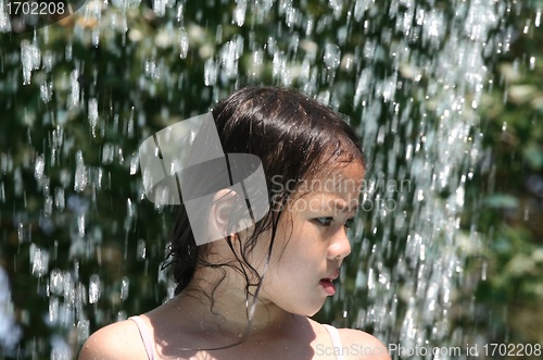 Image of  child  and water