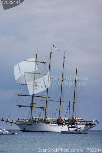 Image of Five masts boat in Corsica