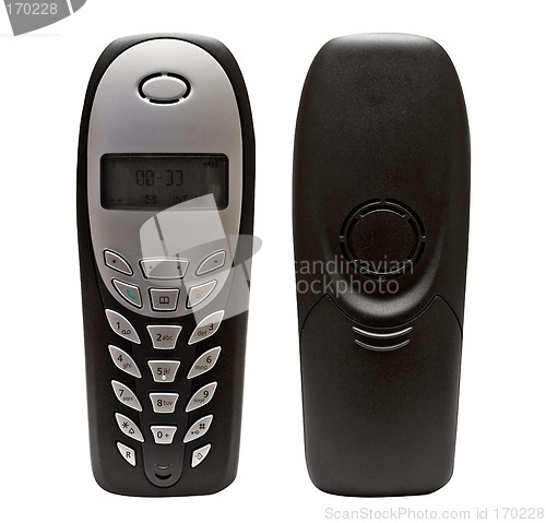 Image of Cell Phones Front and Back with clipping Path
