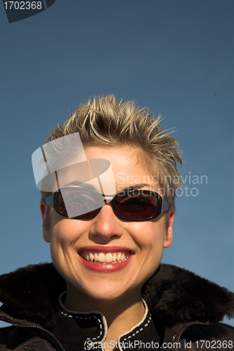 Image of happy woman outdoor 