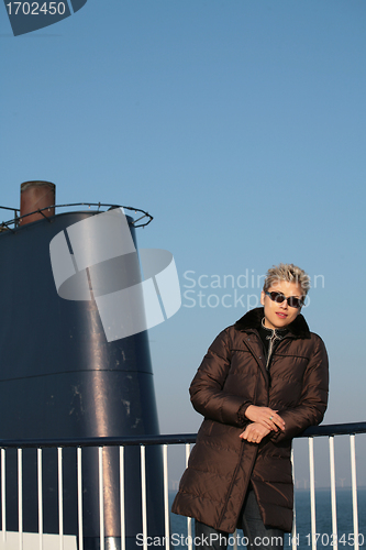 Image of woman on ferry