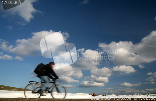 Image of winter transport: vehicles in a snowy landscape