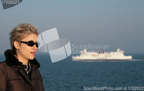 Image of woman on ferry