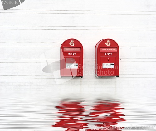 Image of red post boxes