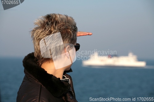 Image of woman on ferry