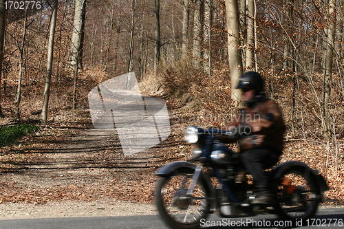 Image of danish landscape and motorbike