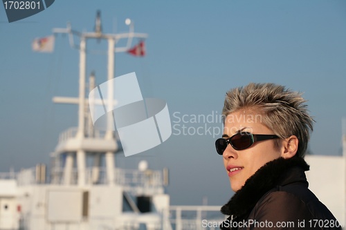 Image of woman on ferry