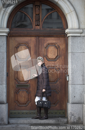 Image of woman outdoor shopping