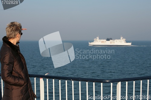 Image of woman on ferry