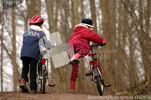 Image of children with bike
