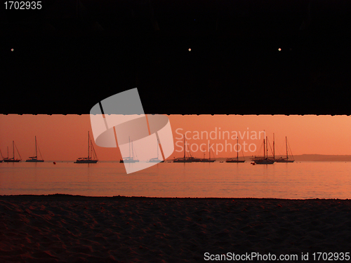 Image of Five masts boat in Corsica