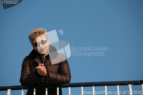 Image of woman on ferry