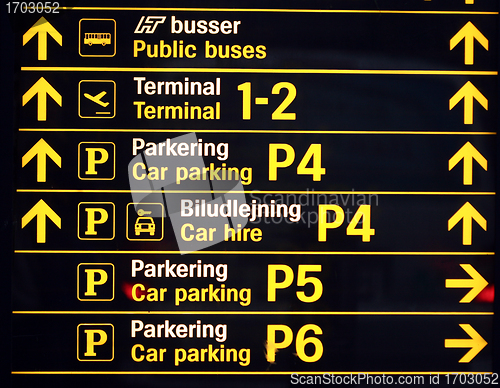 Image of Airport signs in Copenhagen