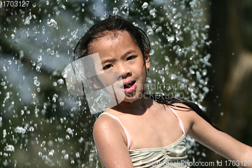 Image of  child  and water