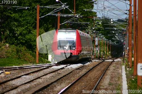 Image of red train