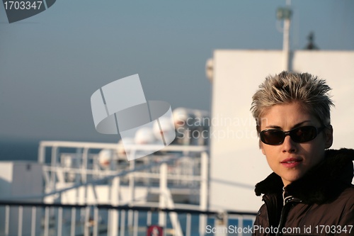 Image of woman on ferry