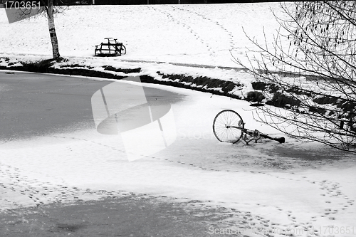 Image of bike on ice