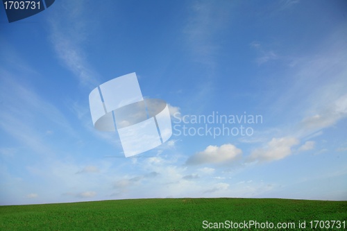 Image of Sky over green field