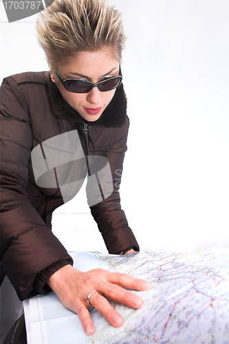 Image of woman with road map