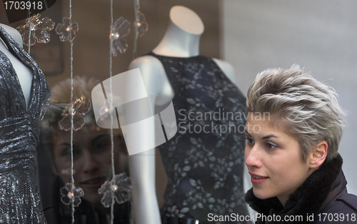Image of woman outdoor shopping