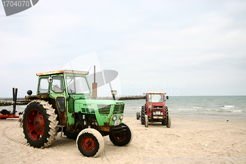 Image of Tractor on a beach