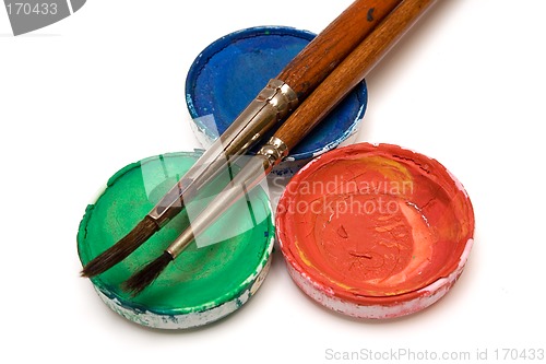 Image of RGB watercolors w/ Paintbrushes