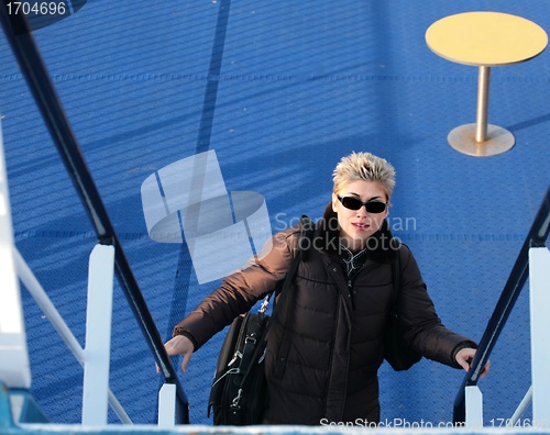 Image of woman on ferry