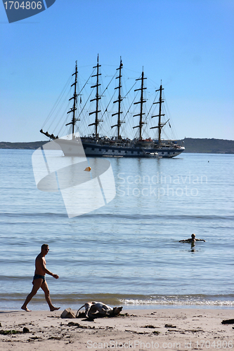 Image of Five masts boat in Corsica