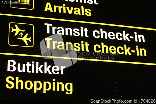 Image of Airport signs in Copenhagen