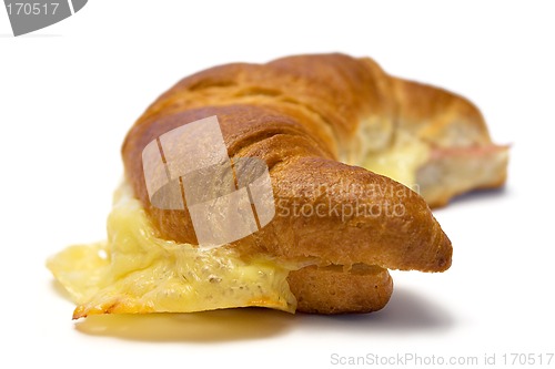 Image of Croissant w/ Ham and Cheese (Side View)