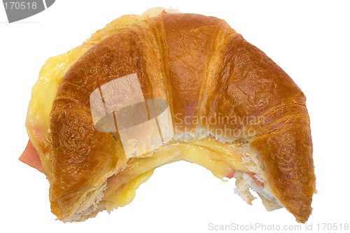 Image of Ham and Cheese Croissant w/ Path (Top View)