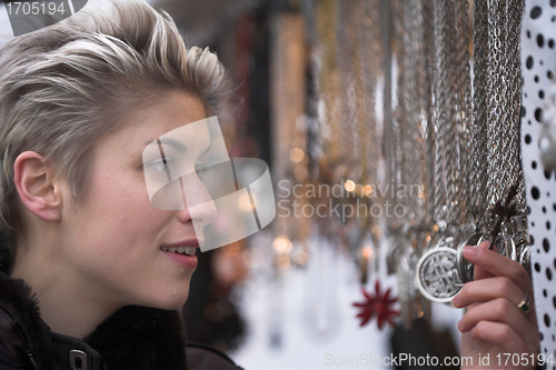 Image of woman outdoor shopping