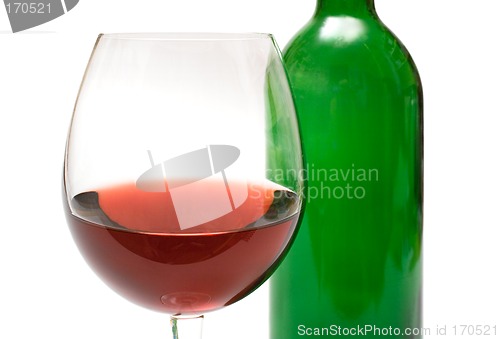 Image of Wine Glass w/ Background Bottle