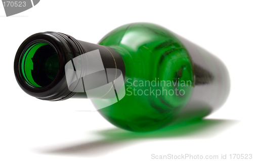 Image of Empty Lying Wine Bottle